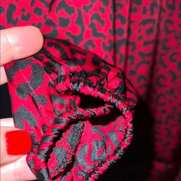 Bar III Red and Black Animal Print Top - Picture 5 of 9